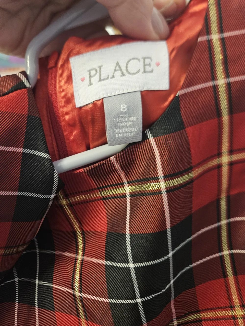 Girls Red Plaid Holiday Bow Dress